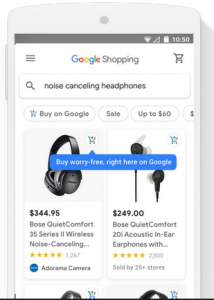 Google Shopping Actions on a mobile device